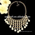 2014 Hot Selling Charm Exaggerated 18k Gold Necklace, Fashion Women Model Pearl Necklaces